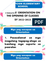 Concepcion Elementary School: Parents' Orientation On The Opening of Classes SY