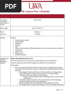 nelson 5e lesson plan