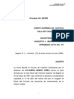 Proceso No 28298: Bogotá, D. C., Veintitrés (23) de Enero de Dos Mil Ocho (2008)