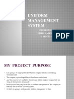 Uniform Management System: Presented by Nisha Rajendran Ii-Mcom (Ca)
