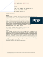 Etnicidade e Raça em Atividades de Lingua Inglesa em Uma Universidade Na Bahia