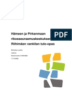 Hämeen Ja Pirkanmaan Rikosseuraamuskeskuksen Riihimäen Vankilan Tulo-Opas