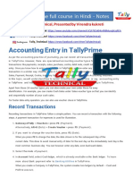 Accounting Entry in TallyPrime