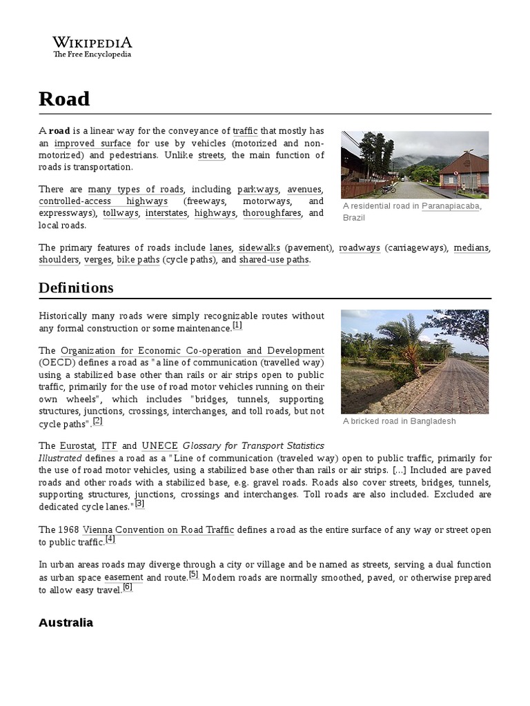 Understanding Road Definitions and Types | PDF | Road | Traffic