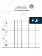 Intake/Output Monitoring Sheet