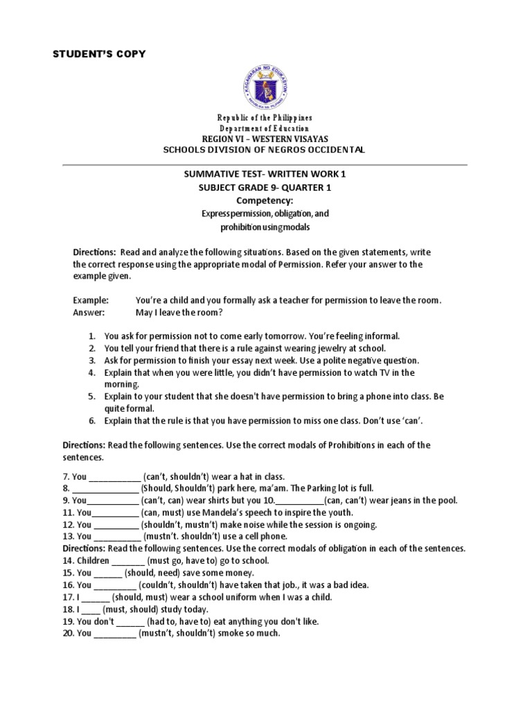 Written Works Eng9 Q1 W1 | PDF | Language Arts & Discipline | Wellness