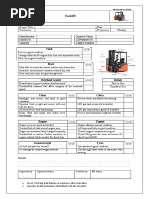 1.forklift checklist