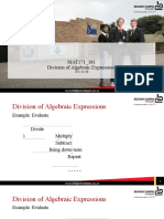 MAT171 - 181 Division of Algebraic Expressions: WWW - Belgiumcampus.ac - Za