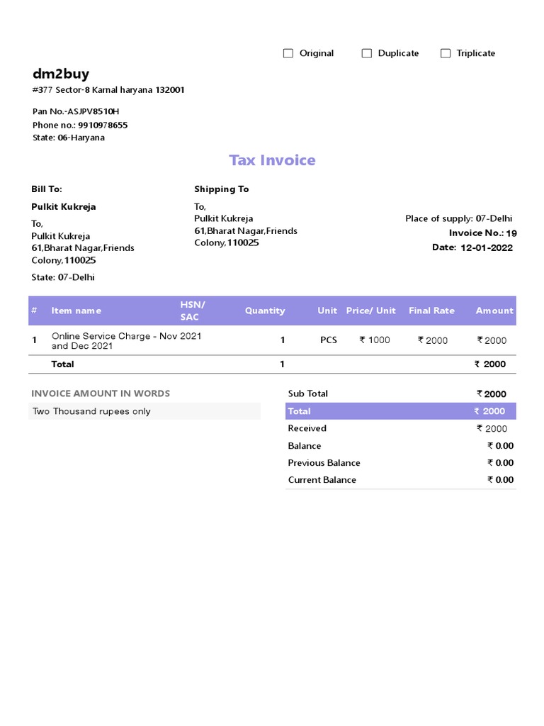 Invoice for Online Service Charge | PDF | Economies | Currency