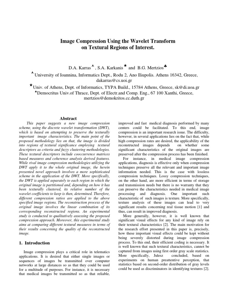 Using Wavelet Transform | PDF