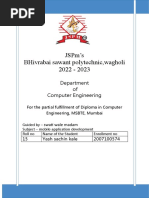 JSPM'S Bhivrabai Sawant Polytechnic, Wagholi 2022 - 2023: Department of Computer Engineering