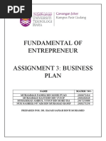 Fundamental of Entrepreneur Assignment 3: Business Plan: Name Matric No