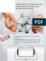 Unitatea: Curentul Electric În Diferite Medii Tema: Curentul Electric În Electroliți
