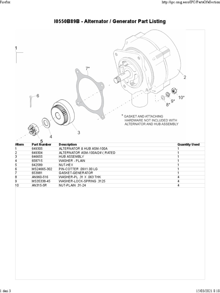 PartsOfSection Alternator Generator Part Listing PDF Power