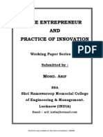 The Entrepreneur and Practice of Innovation