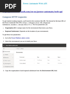 Power Automate API