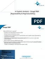 Measurement System Analysis - Gauge R&R (Repeatability & Reproducibility)