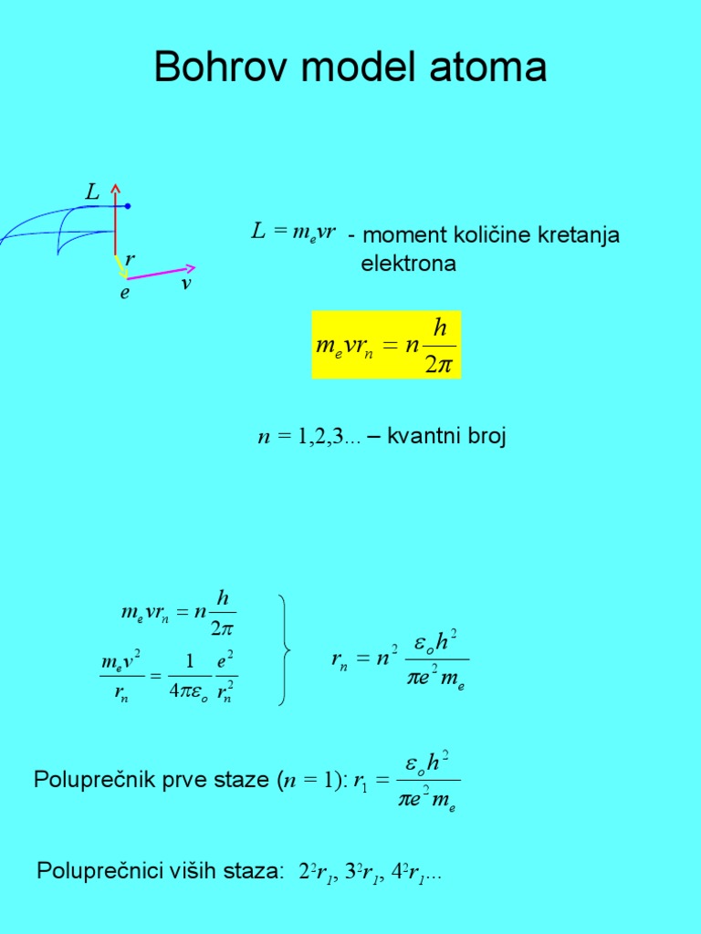 Bohr Model Calculations | PDF