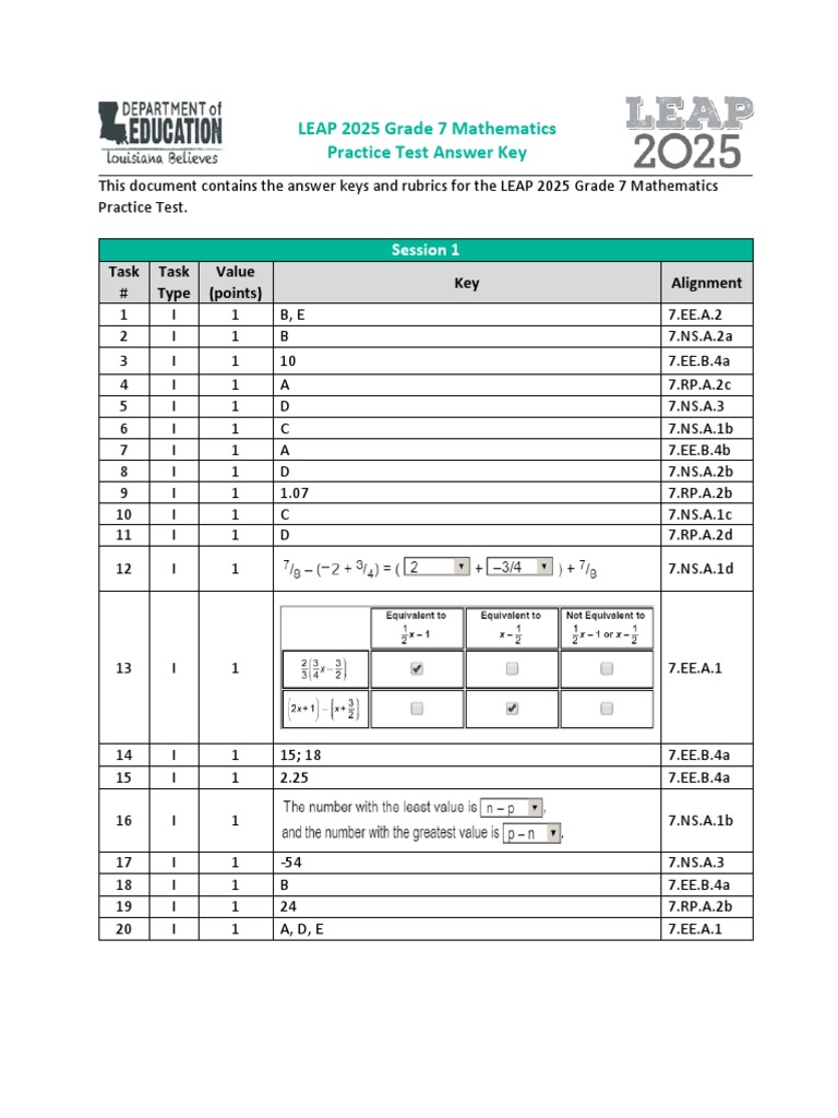 Leap 2025 Practice Worksheets