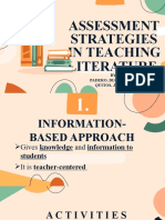 Assessment Strategies in Teaching Literature: BY: Padero, Diana Rose Quitos, Janele