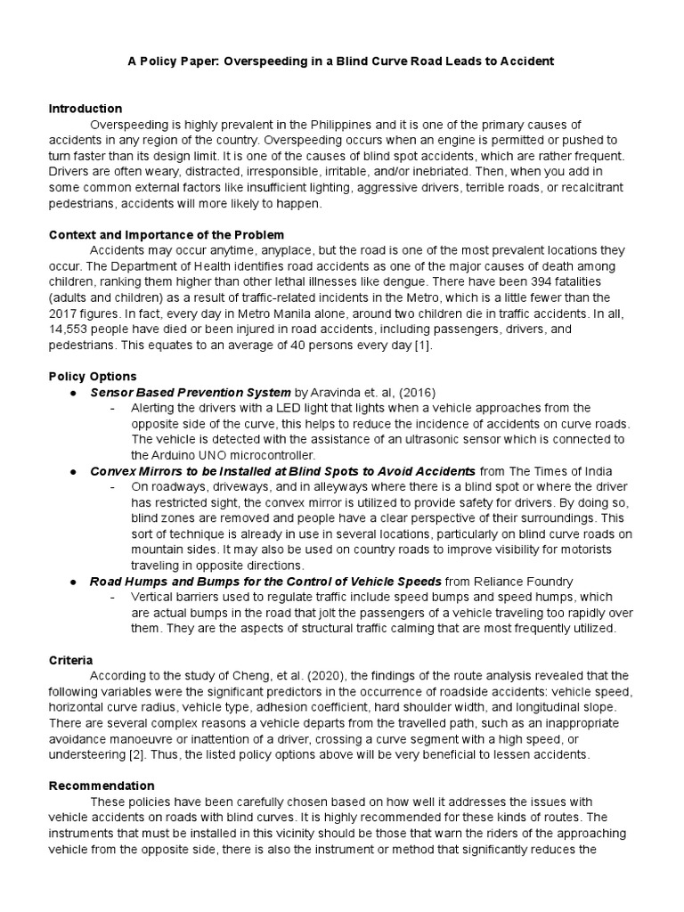 a-policy-paper-overspeeding-in-a-blind-curve-road-leads-to-accident