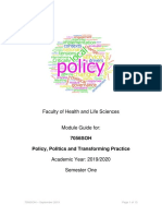 0policy, Politics and Transforming Practice