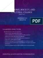 Economy, Society, and Cultural Change: Prepared By: Group Iii