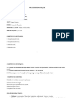 Projet Didactique: 1. Compréhension de L'oral, 2. Compréhension de L'écrit, 3. Production Orale, 4. Production Écrite