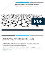 The Sociological Paradigms of Organisational Analysis: Seminar Activities