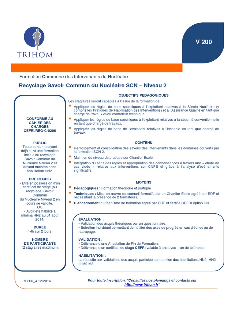 Recyclage SCN2 pour Habilitation HN2 | PDF | Pédagogie