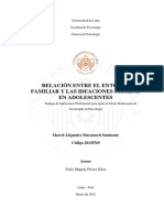 Relación Entre El Entorno Familiar Y Las Ideaciones Suicidas en Adolescentes