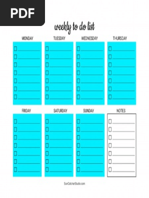 Weekly to do list template 1