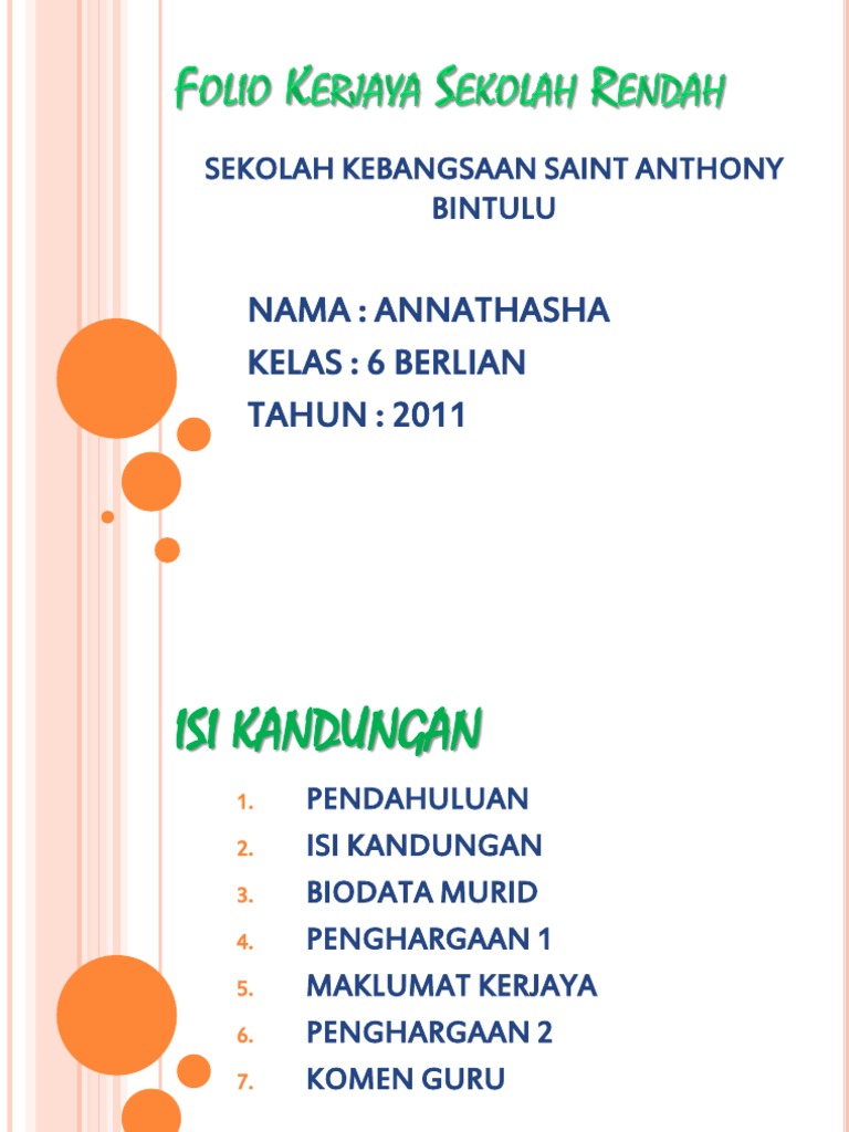 Folio Kerjaya Sekolah Rendah Pdf