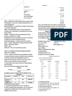 Calculating production costs and selling prices