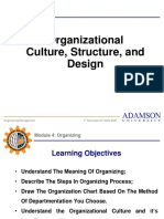 Organizational Culture, Structure, and Design: Engineering Management 1 Semester SY 2020-2021