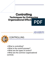 Controlling: Techniques For Enhancing Organizational Effectiveness