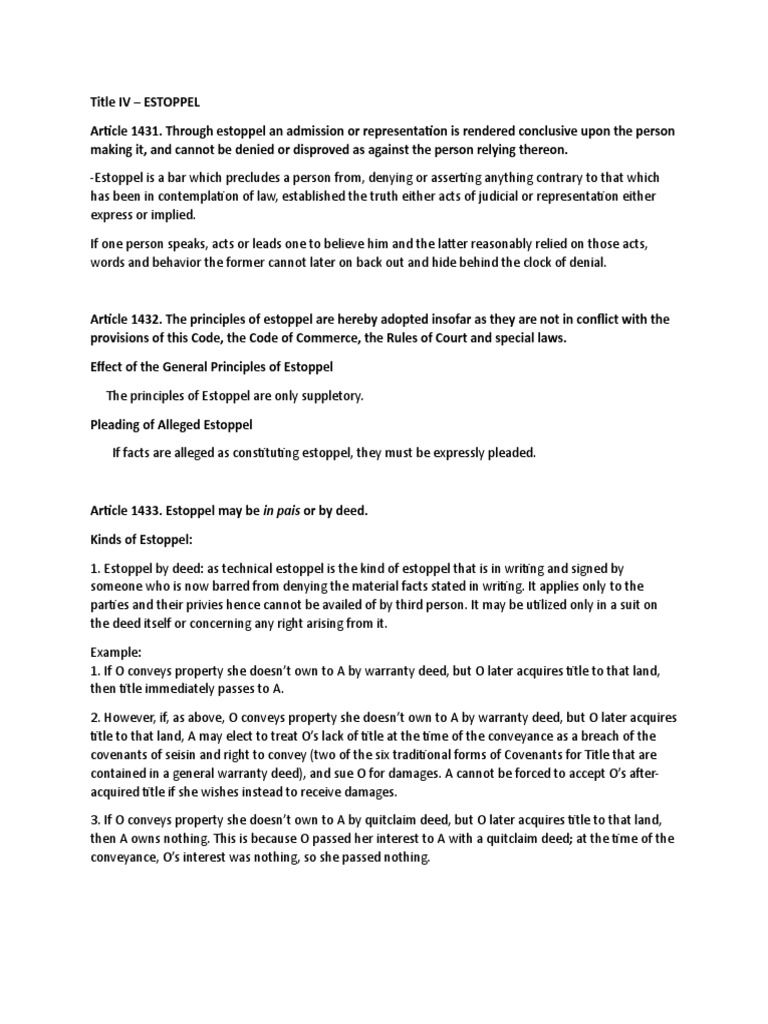 Which Statement Defines Estoppel