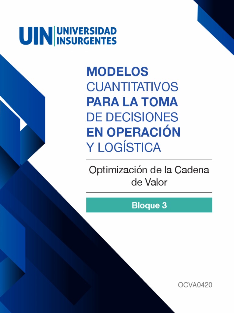 Modelos para La Toma en Operación: Cuantitativos de Decisiones Y ...