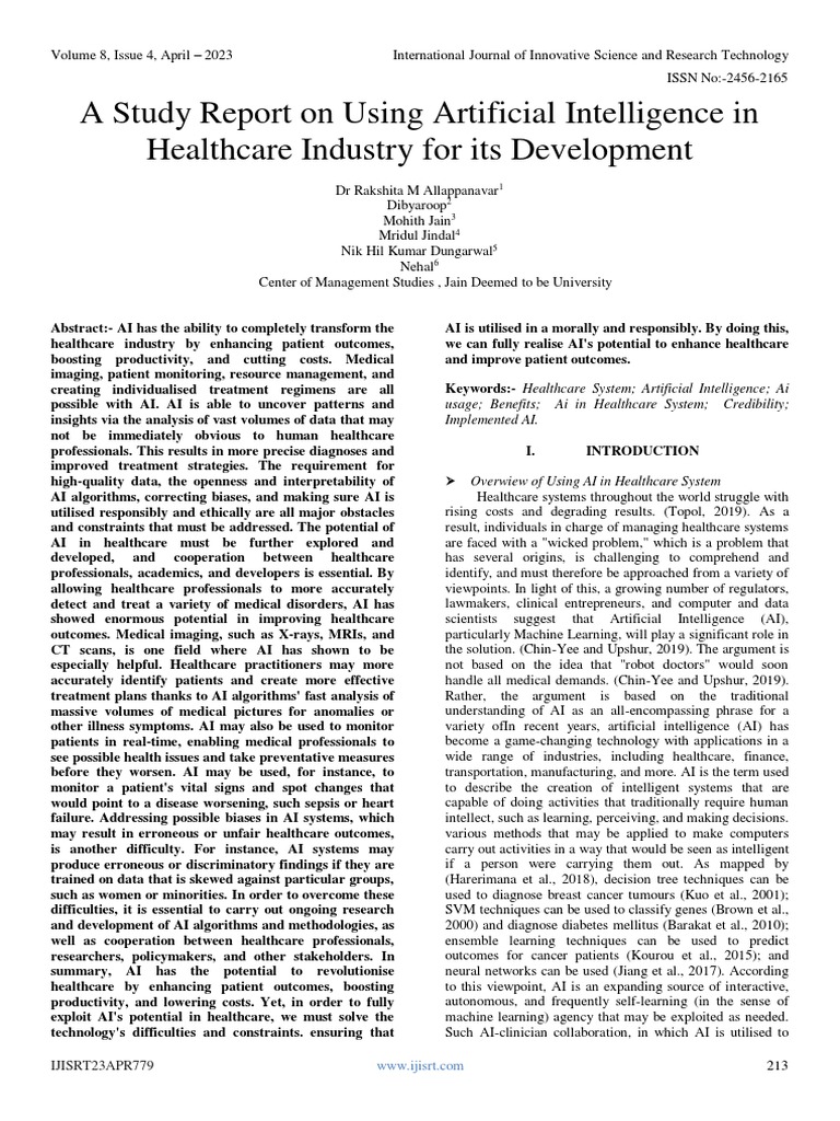ARTIFICIAL INTELLIGENCE IN HEALTHCARE REPORT PDF visual data 2