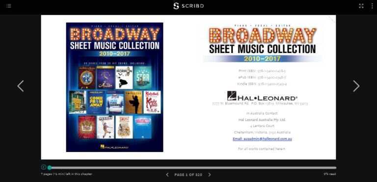 Broadway Sheet Music Collection - 2010-2017 | PDF