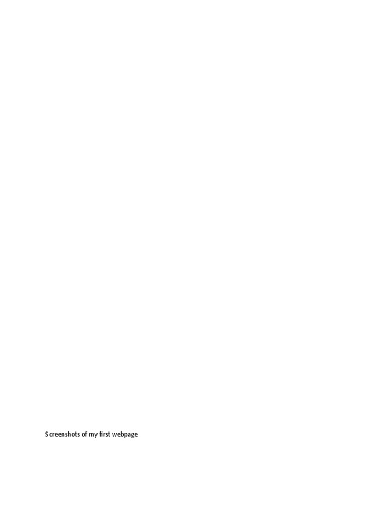 Screenshots of my first webpage pdf