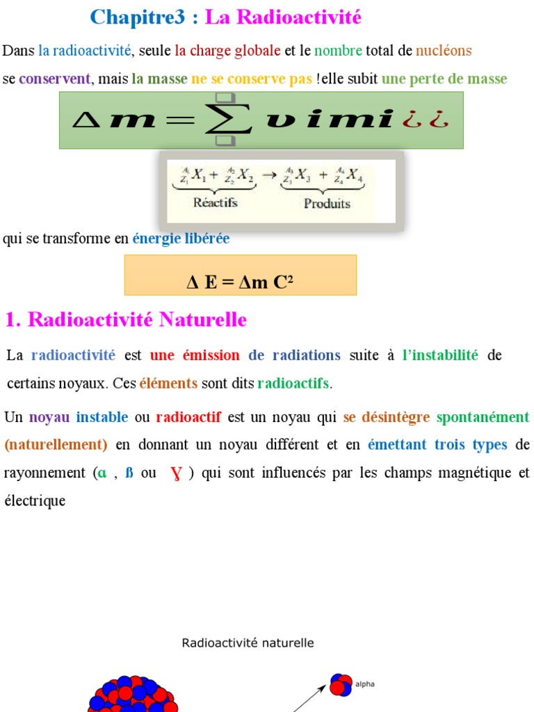 La Radioactivité | PDF | Radioactivité | Noyau atomique