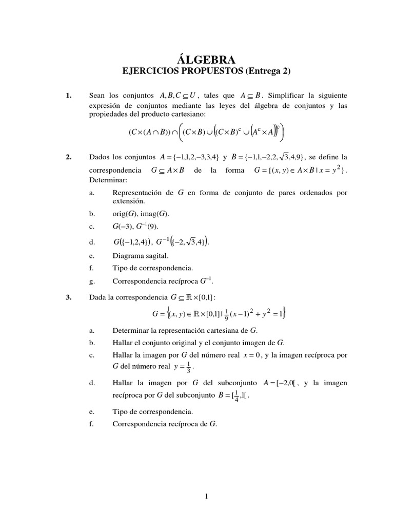 Álgebra Ejercicios E2 2021 22 Resolución | PDF | Matemática Elemental ...