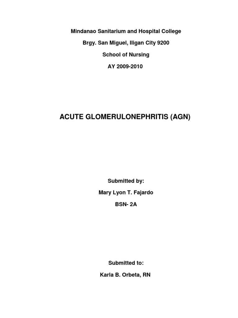 Acute Glomerulonephritis Case Study | PDF | Angiotensin | Kidney