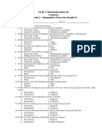 Oral Communication in Context: Quarter 2 - Summative Test 4 For Grade 12