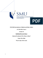 Sample Research Paper For Intro To Politics and Policy Studies - SMU