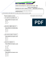 Examen Supletorio Matematica - Octavo Año