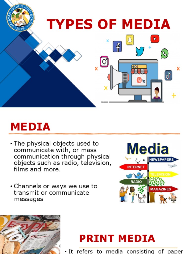 Types of Media PDF Computer Network Mass Media