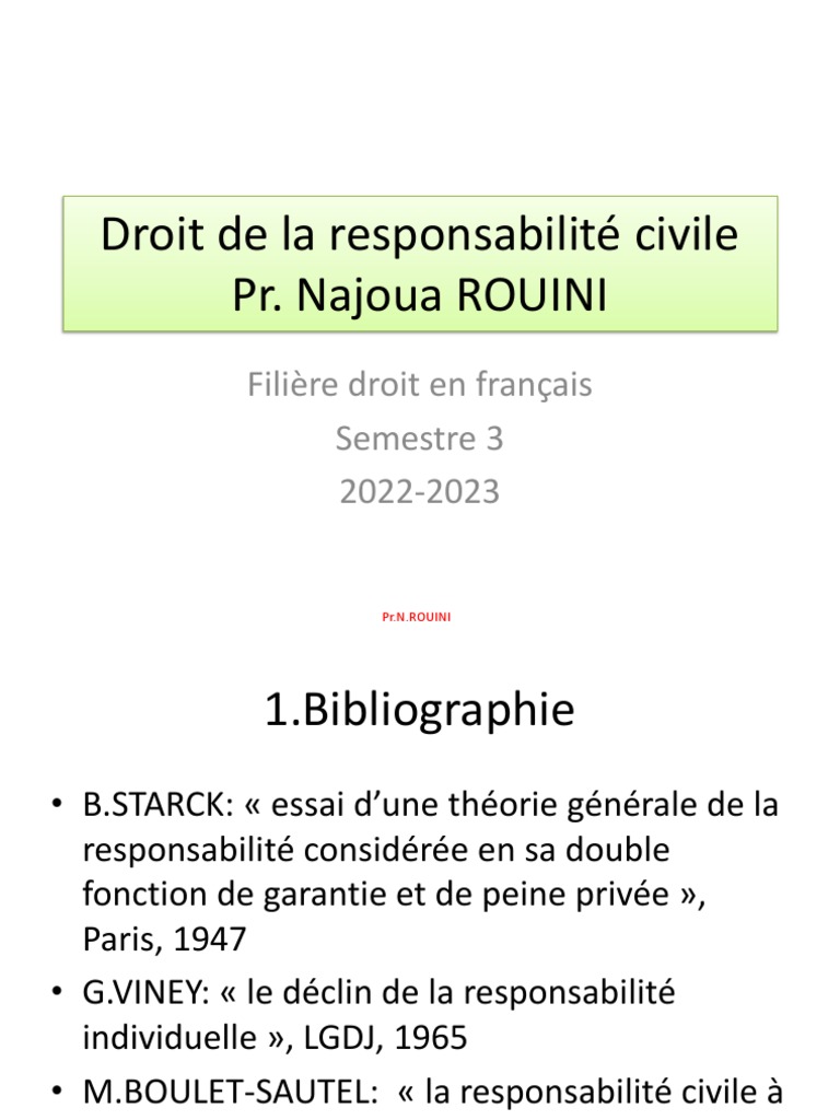 Responsabilité Civile : Concepts et Distinctions | PDF | Droit des ...