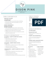 Addison Pink: Education Job Experience